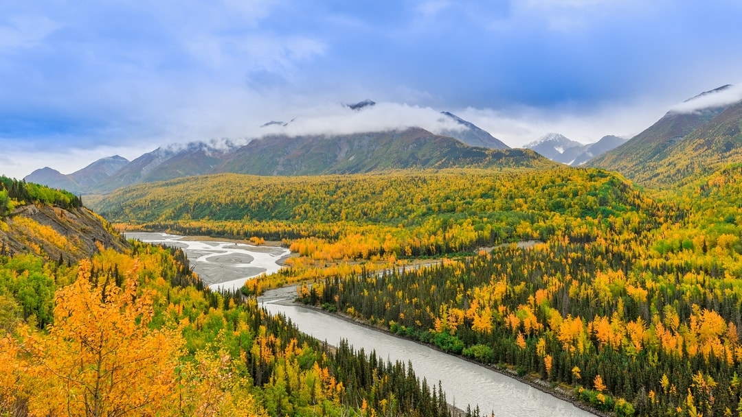 Alaska River and mountains