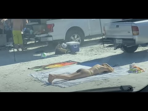 Driving on Daytona Beach, Florida, March 2020