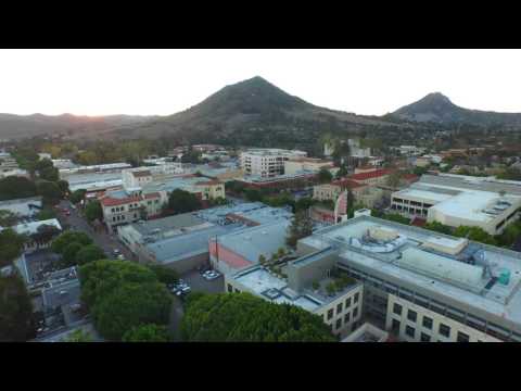 San Luis Obispo Aerial Footage Over Downtown - A Beautiful November Day!