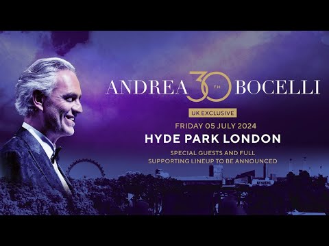 Andrea Bocelli is headlining American Express presents BST Hyde Park 2024 🎶