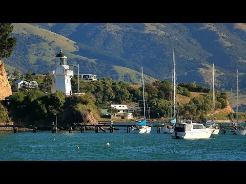 Akaroa New Zealand. Car trip from Christchurch to Akaroa