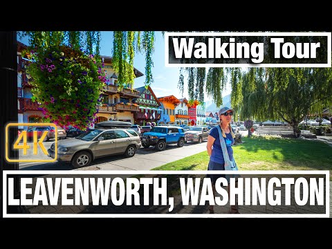 4K City Walks: Leavenworth Washington - Bavarian Town - Virtual Walk Walking Treadmill Video