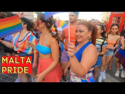 🌈 Malta Pride Parade Walk - 2022 | Valletta Walking Tour | Malta Pride 2022 [4K HDR]