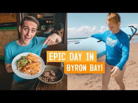 Trying Australia&#039;s MOST POPULAR PUB FOOD! + Learning to Surf 🏄‍♂️ | Wild Kiwi Tours | Byron Bay