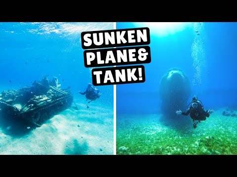 DIVING IN THE RED SEA! Sunken Plane &amp; Military Tank | Aqaba, Jordan
