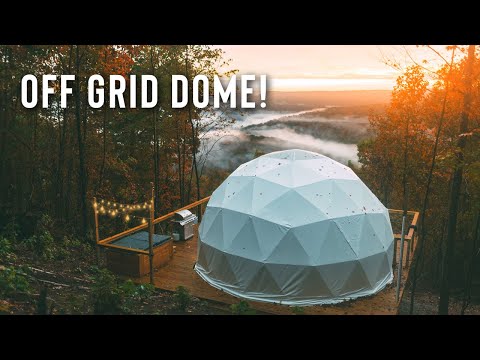 450sqft Off Grid Glamping Dome! | Airbnb Geodesic Dome Tour!