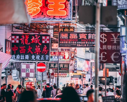 Night market Hong Kong