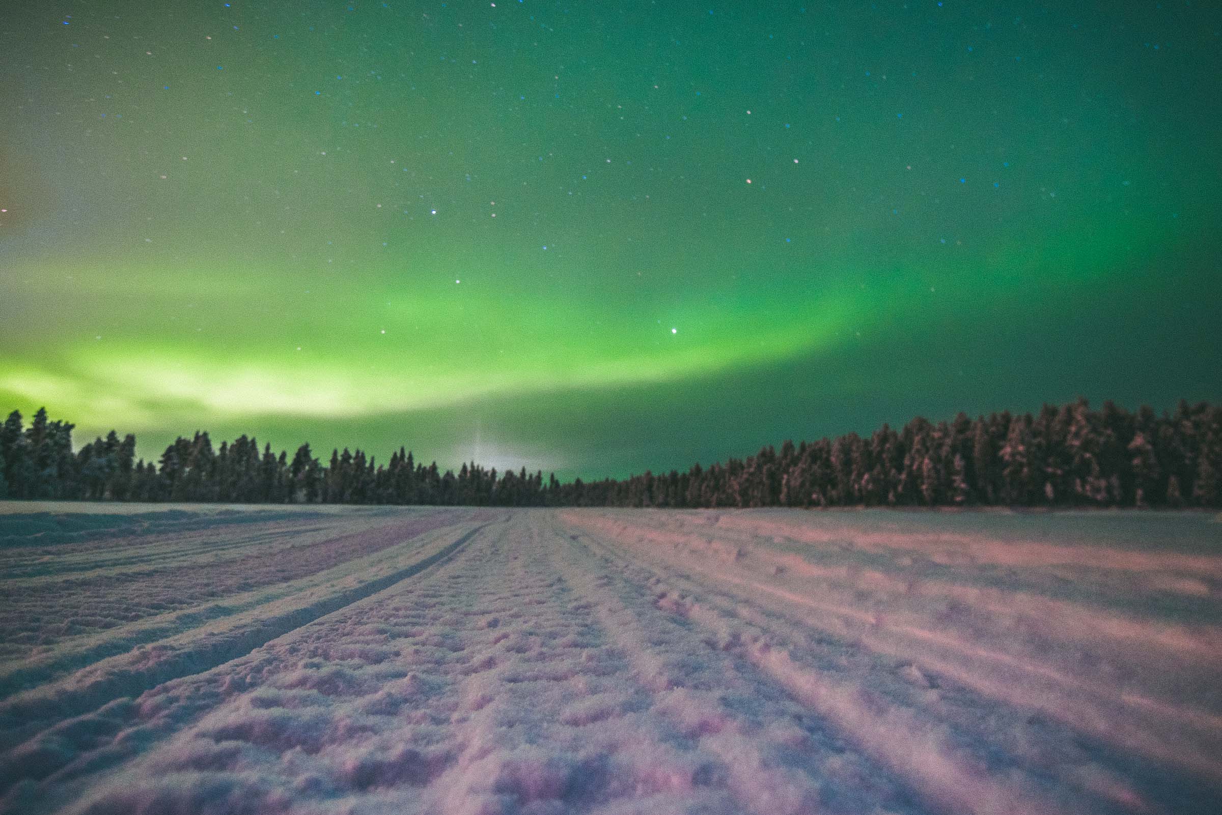 Northern Lights Lapland Finland Snowmobiling