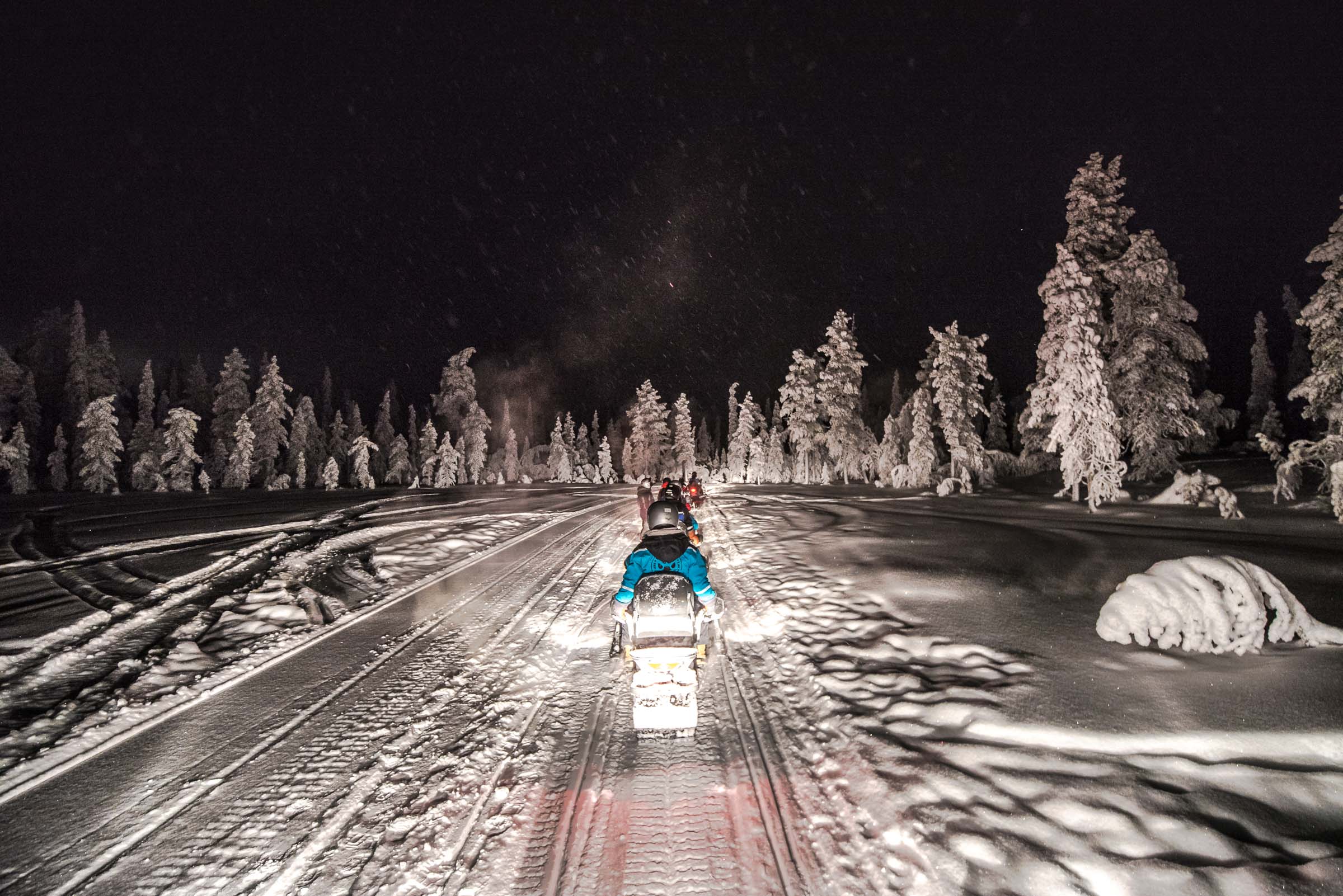 Northern Lights Lapland Finland Snowmobiling