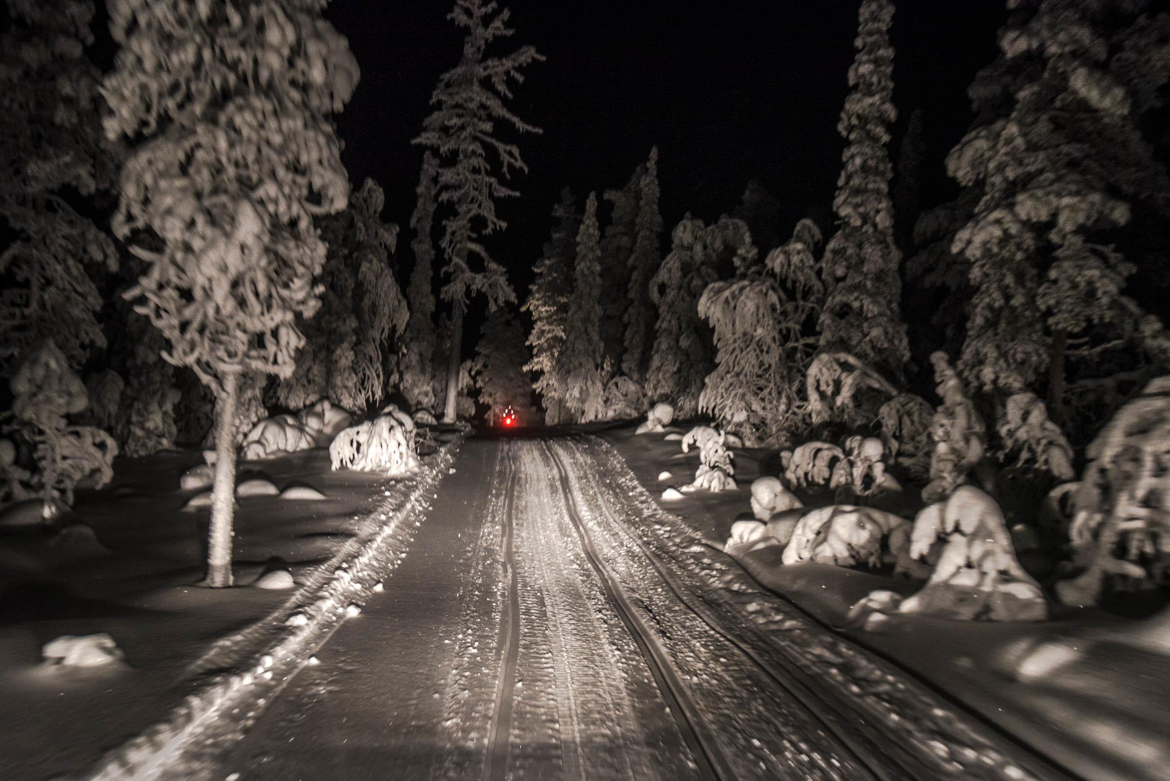 Northern Lights Lapland Finland Snowmobiling