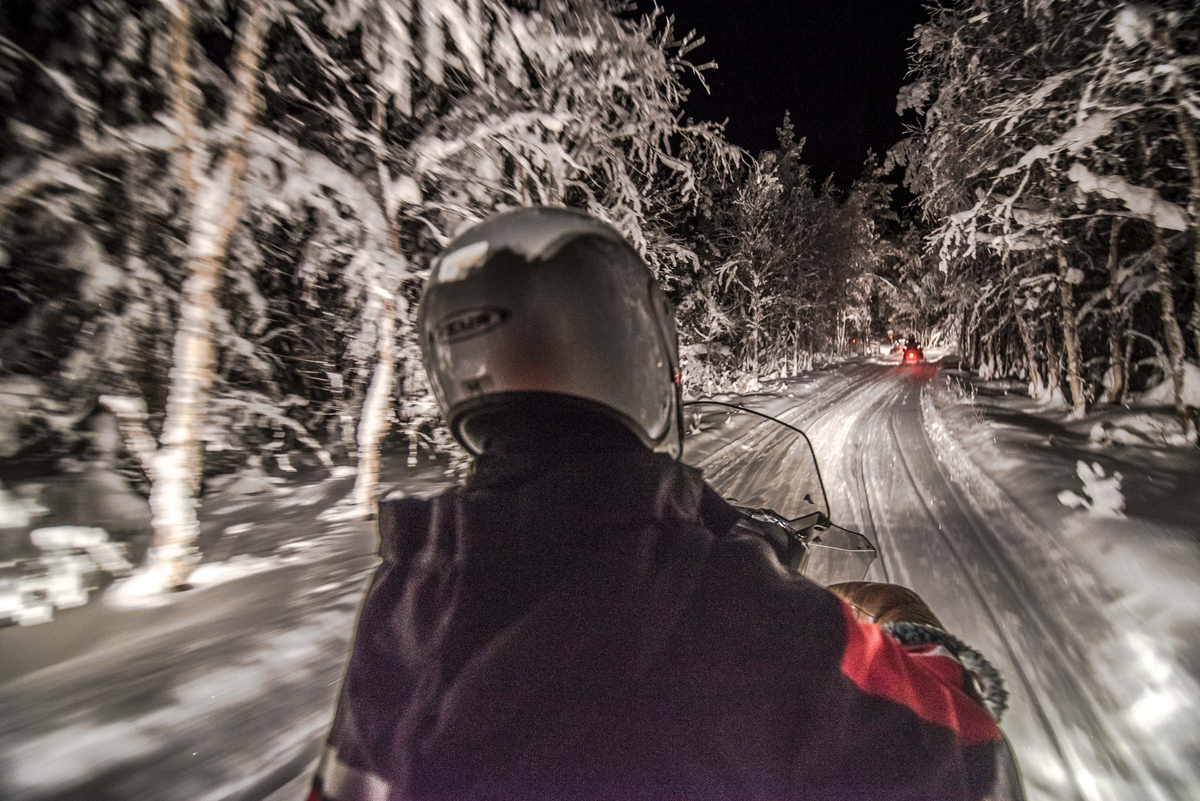 Northern Lights Lapland Finland Snowmobiling