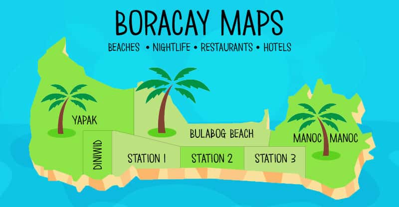 Boracay Map - Stations 1, 2, and 3