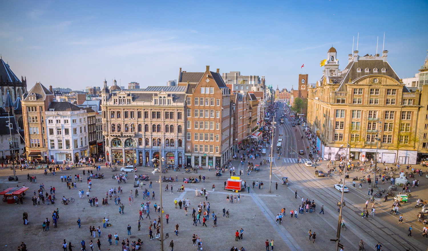 Dam Square in Amsterdam, Netherlands