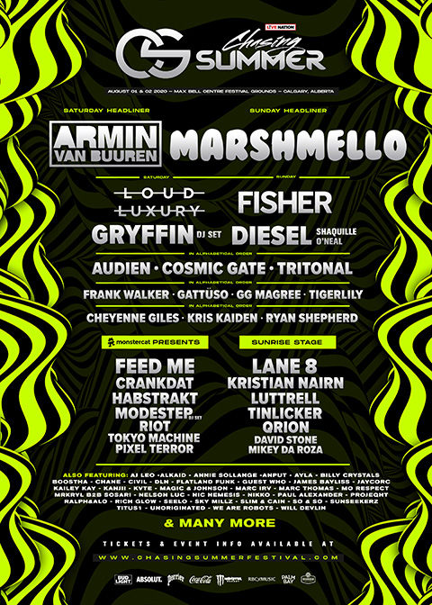 Chasing Summer Music Festival 2020 Lineup - Canada EDM Festivals