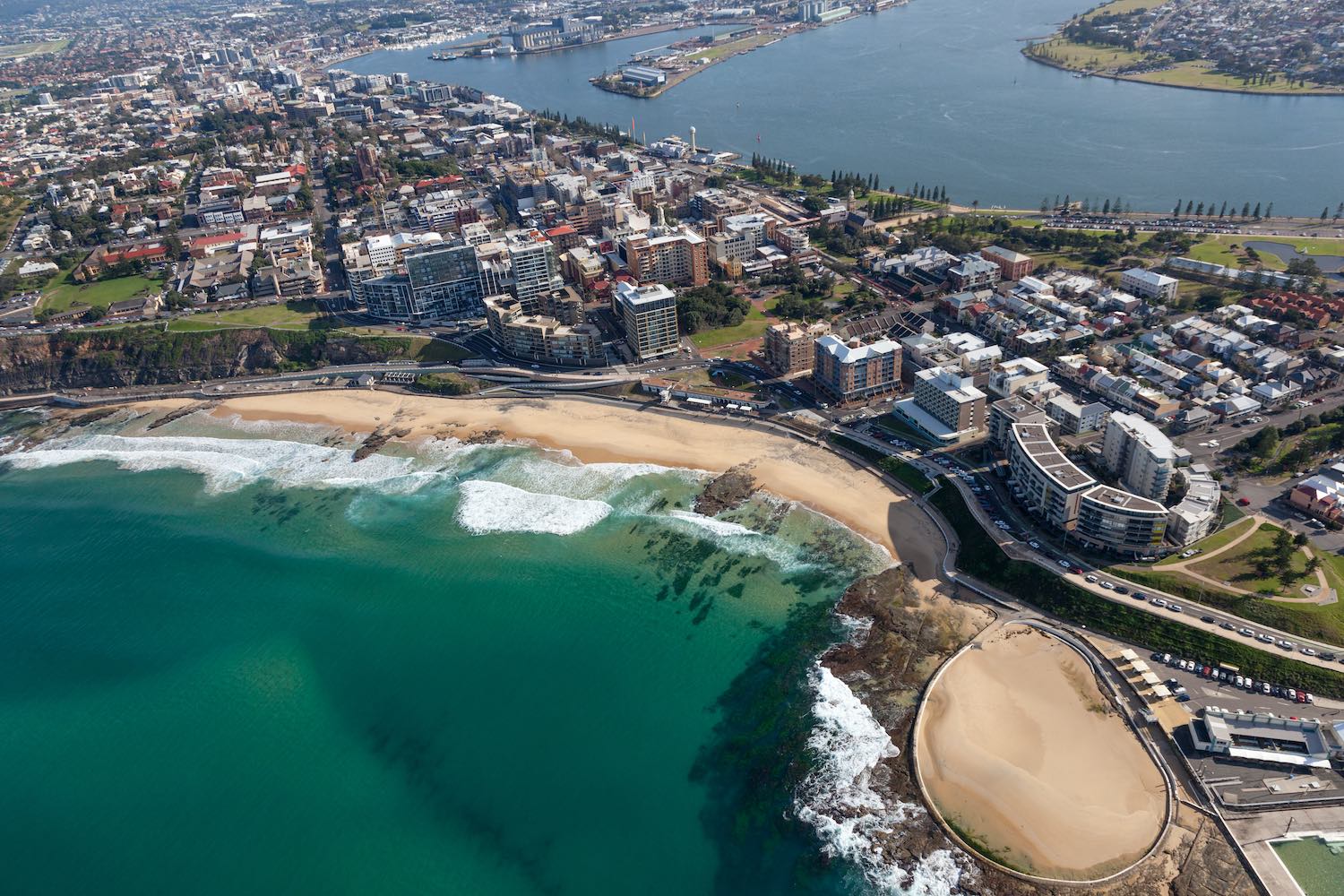 Newcastle Beach - aerial view Newcastle NSW Australia