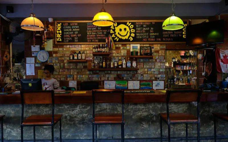 Image of Happy House Hostel bar.