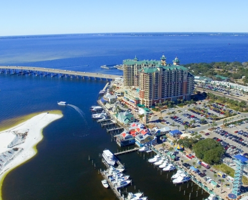 Airbnb Destin, Florida. Aerial view of beautiful city skyline