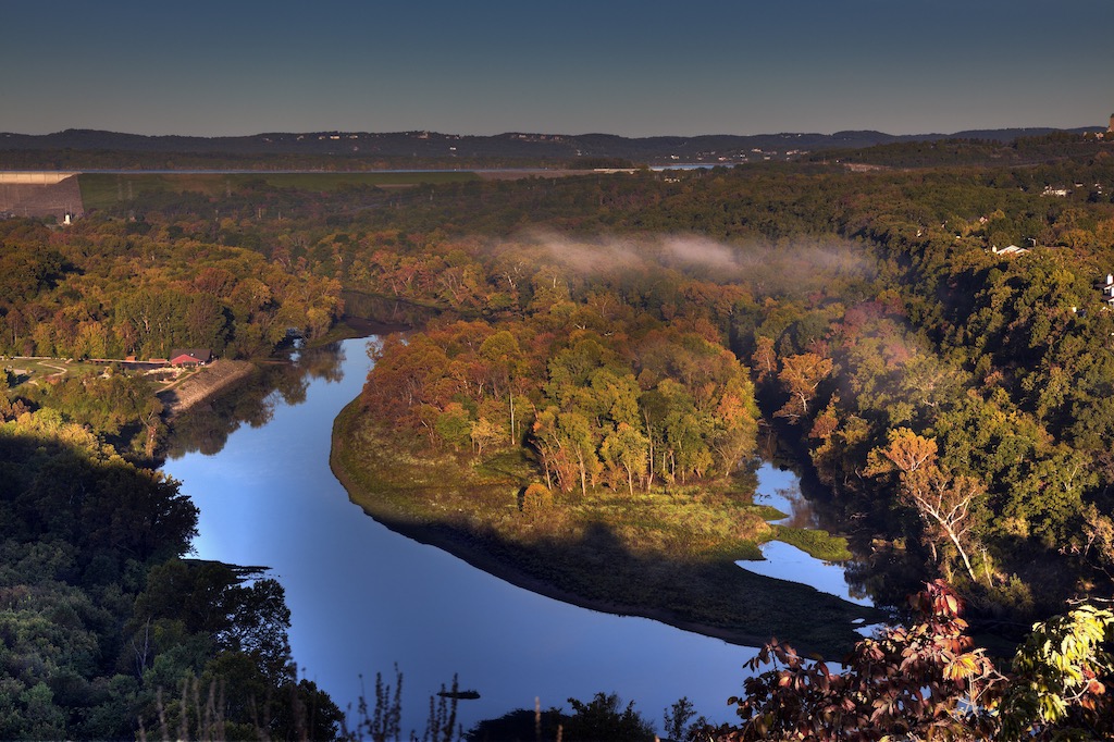 Autumn Scenic Overlook in Branson Missouri at Sunrise