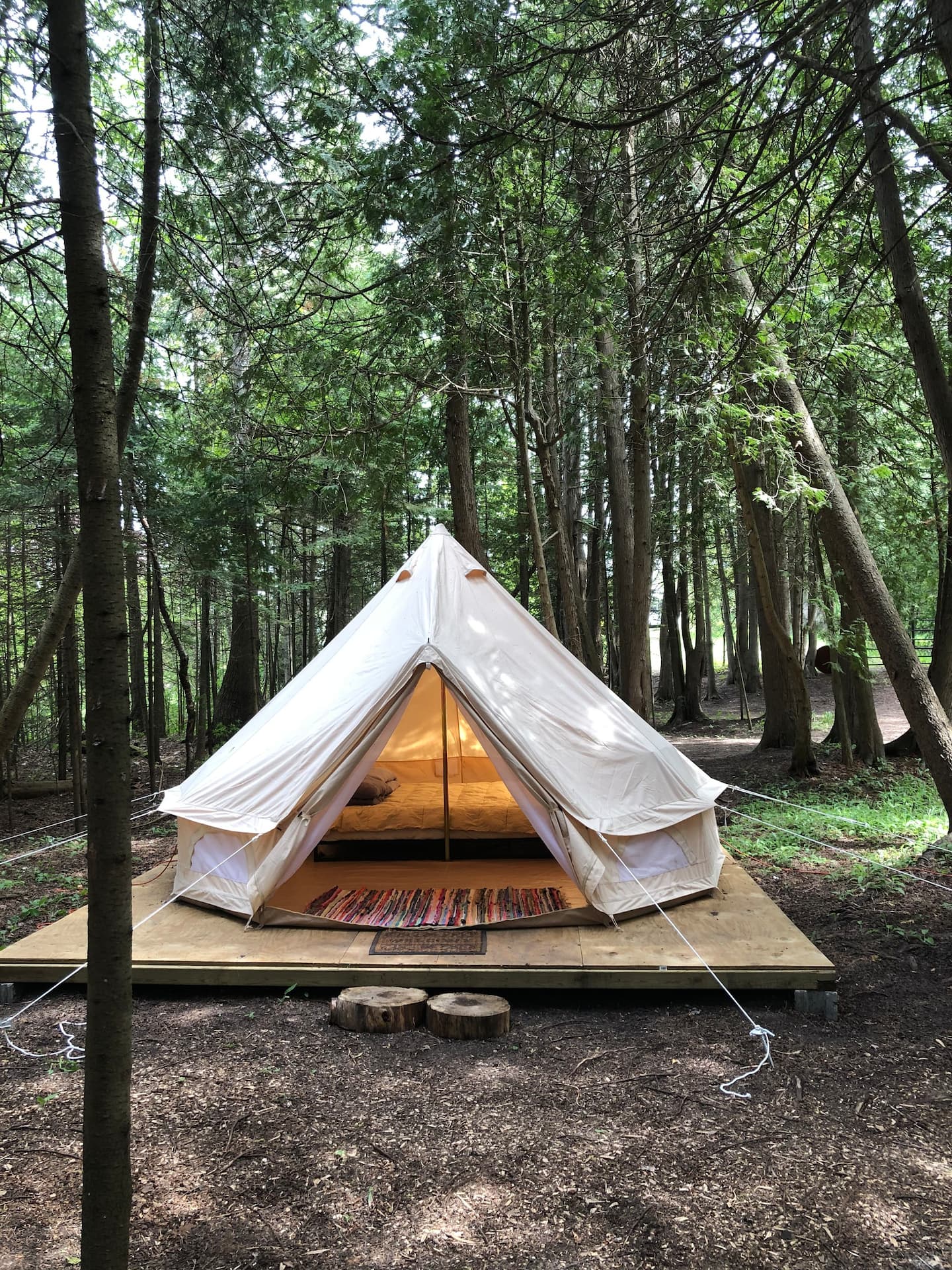 Tiki Hut Yurt Glamping in Michigan