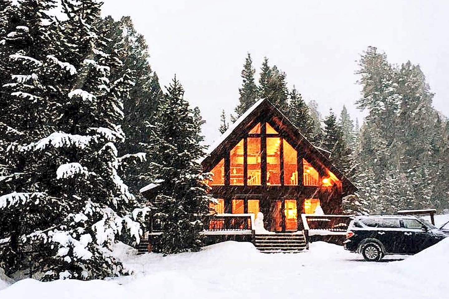 Yellowstone Cabin Airbnb in Winter