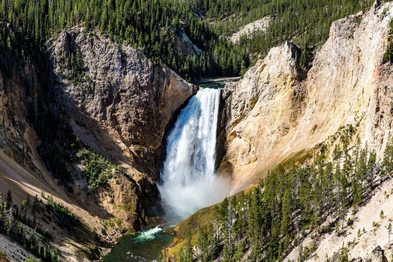 Lower Yellowstone Falls in the Yellowstone National Park, USA