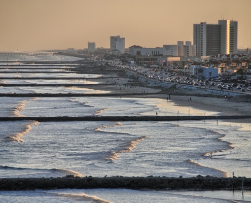 Galveston skyline and beach, Texas