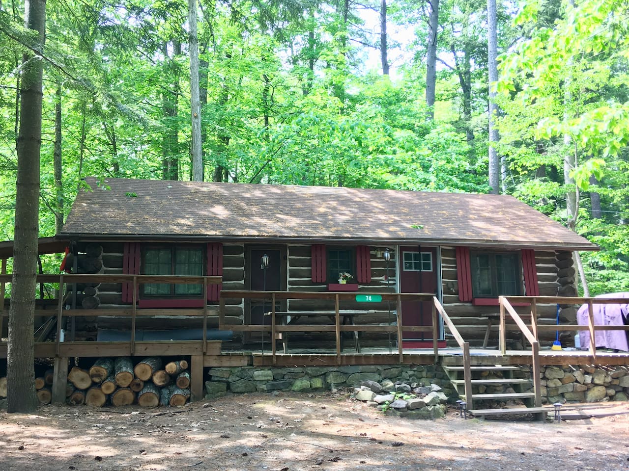 Rustic lake view cabin Lake George Airbnb