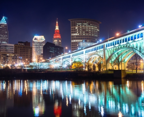 Cleveland Ohio Downtown City Skyline