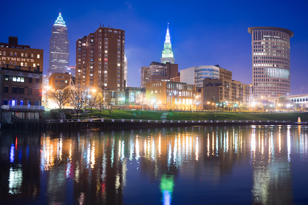 Cleveland Ohio Downtown City Skyline Cuyahoga River