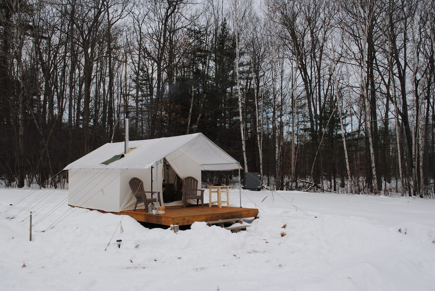 Scenic Rural Camp Site -New Glampshire winter