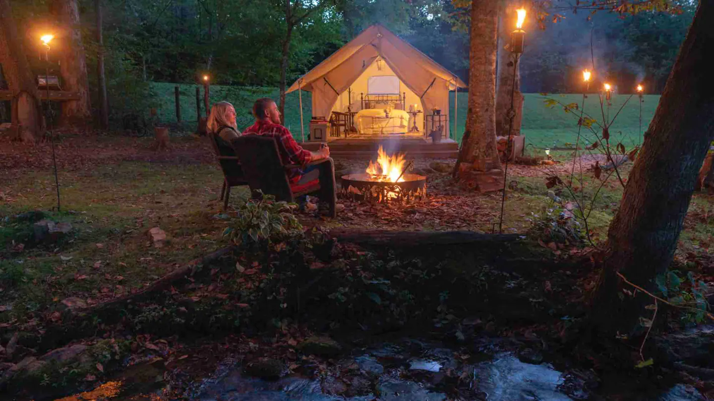 Smoky Mountain Glamping Creekside Tent