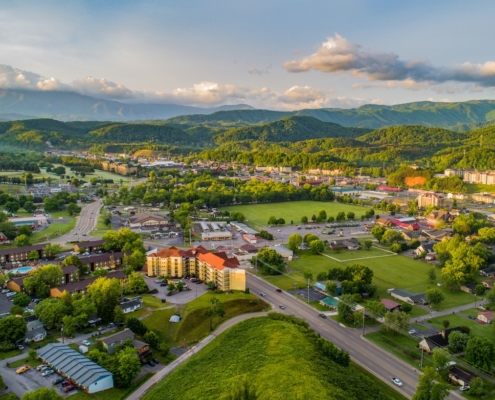 Pigeon Forge and Sevierville Tennessee Drone Aerial