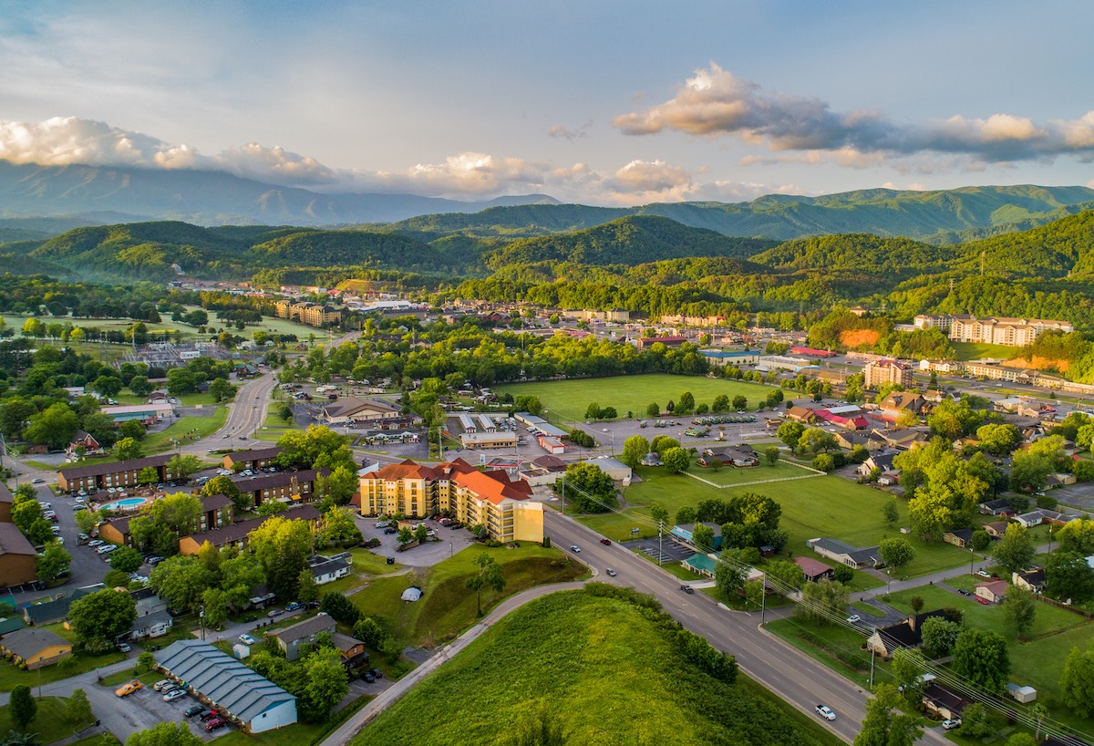 Pigeon Forge and Sevierville Tennessee Drone Aerial