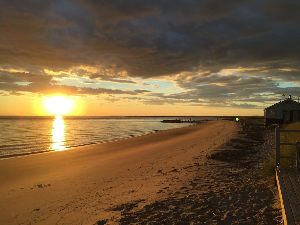 sunset delaware bay new jersey cabin