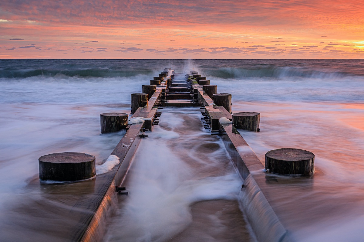 sunrise at rehoboth beach of Delaware state, estern USA