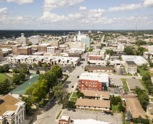Aerial View Quaint Charming and Humble Over Springfield Missouri