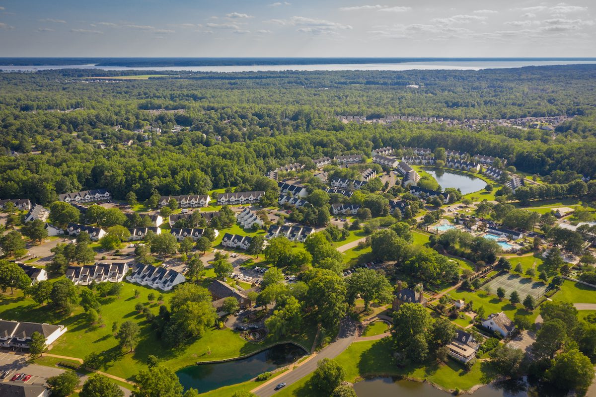 Aerial of Williamsburg Virginia