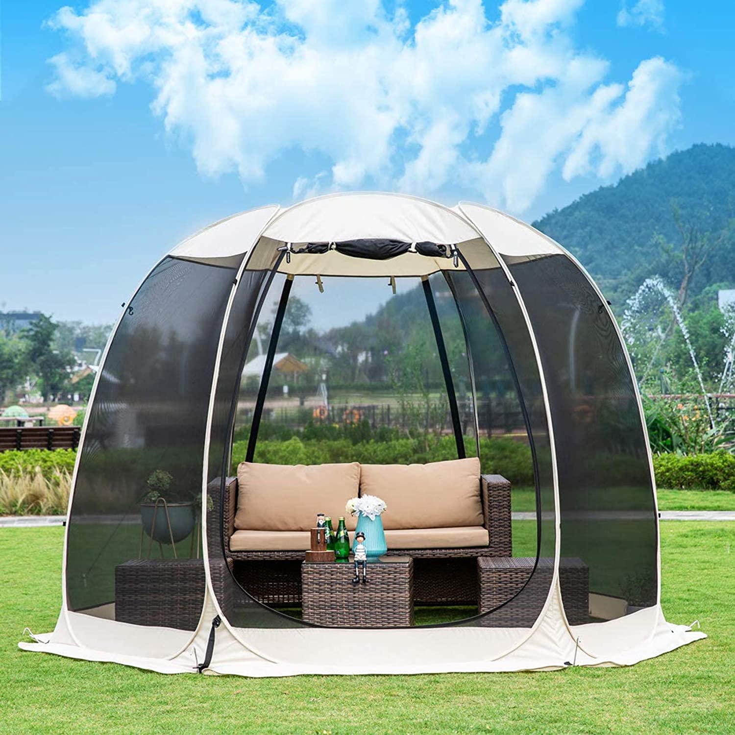 Gazebos for Patios Screen House Canopy Mosquito Net Camping Tent Dining Pop Up Sun Shade Shelter