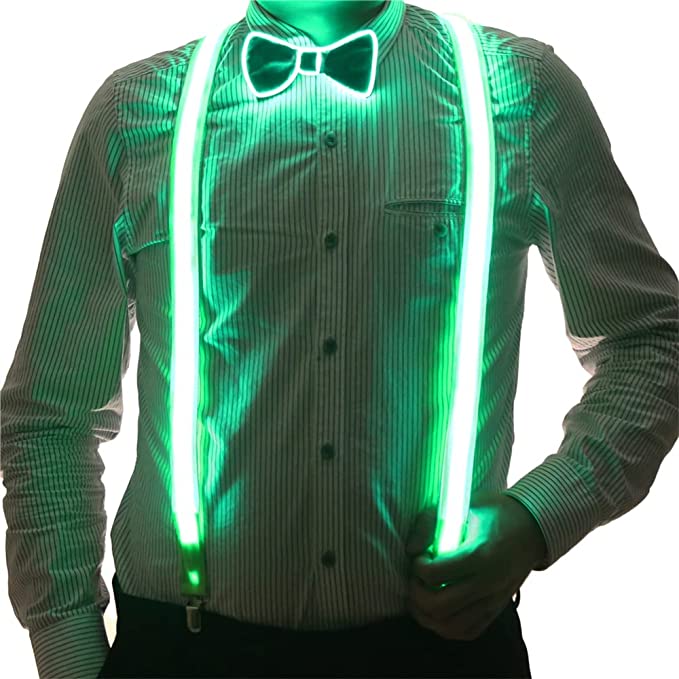 LED Suspenders & Bow Tie - what to wear to a rave