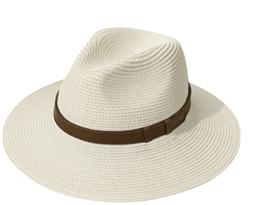 Wide Brim Straw Panama Roll up Hat Fedora Beach Sun Hat