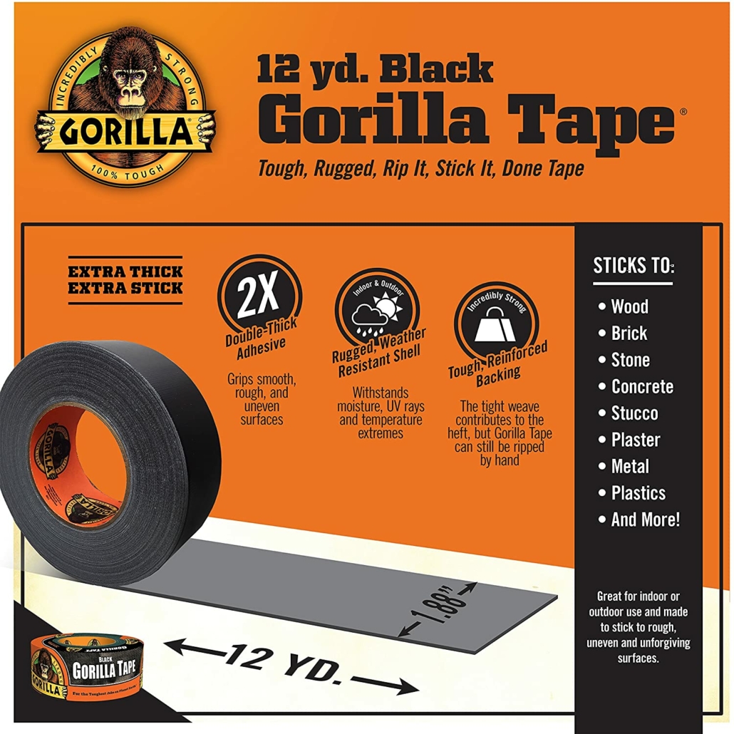 Gorilla Black Duct Tape - Festival Checklist