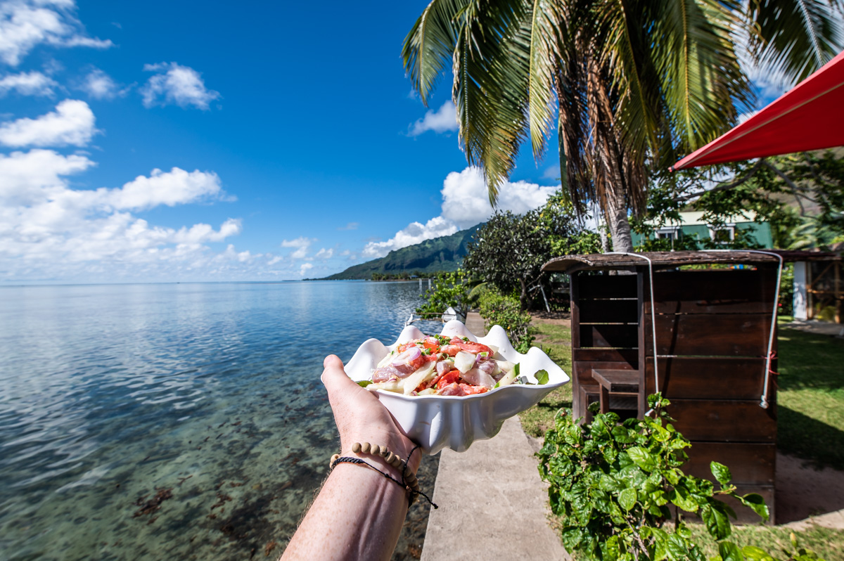 Poisson Cru at Snack Mahana Moorea