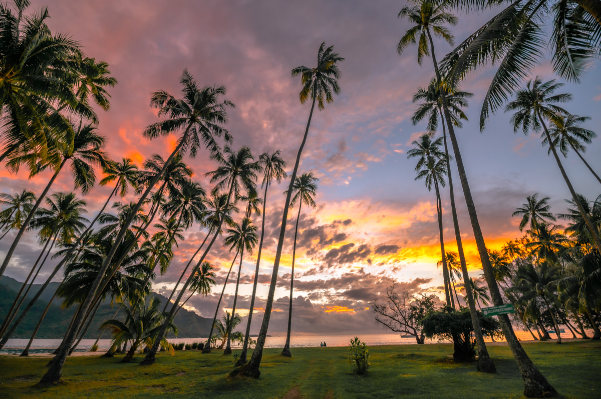 Sunset at the Public Beach Ta'ahiamanu Moorea 