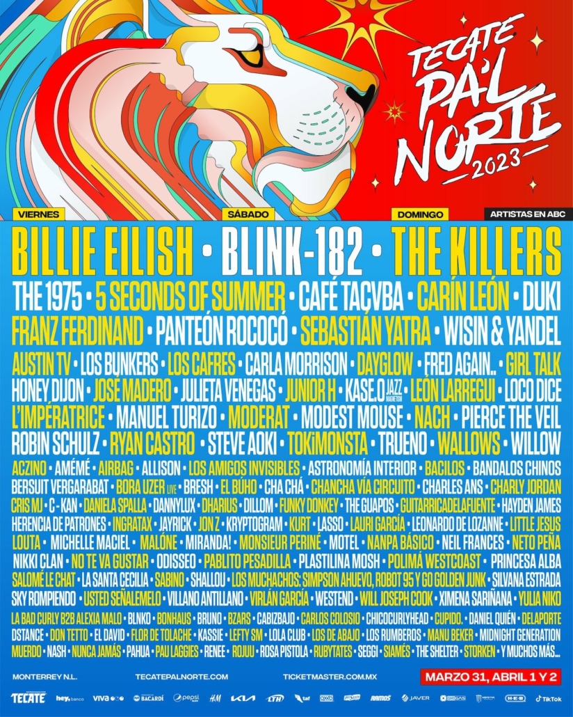 Tecate Pa'l Norte Festival Mexico 2023 Line Up