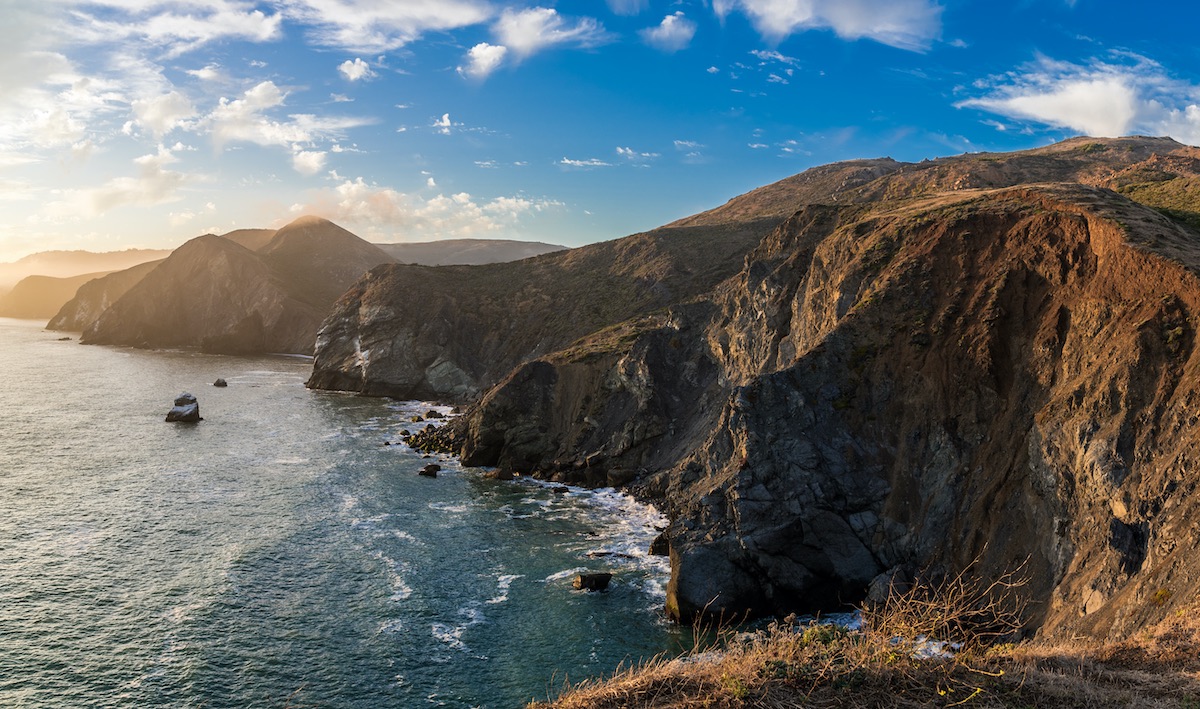 California's jagged coastline as seen from the Marin Headlands near San Francisco.