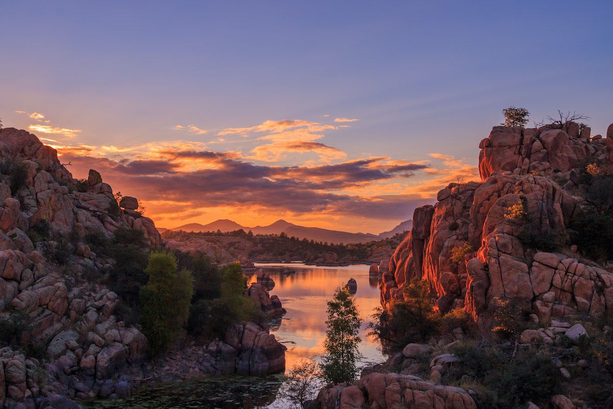 Sunset Reflection at Watson Lake Prescott Arizona