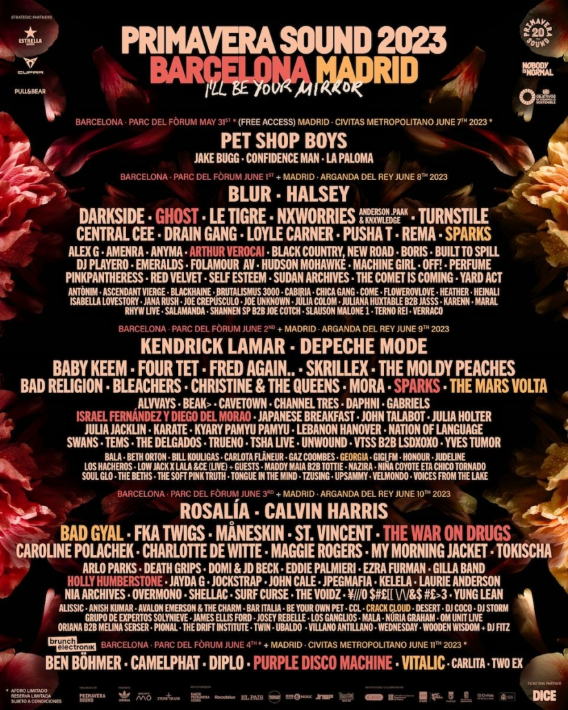 Primavera Sound 2023 Line - up - Barcelona Madrid
