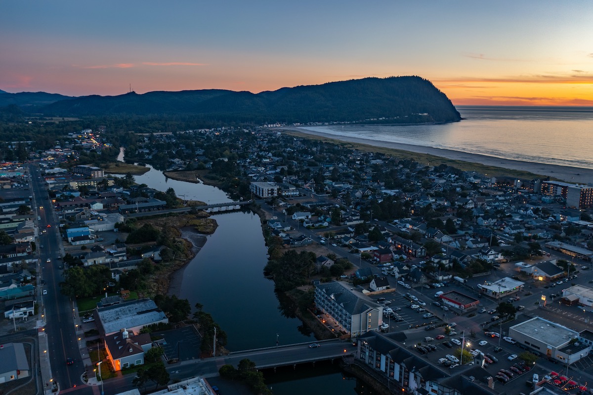 seaside oregon aerial