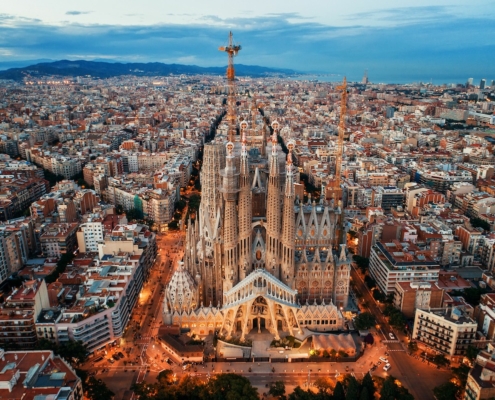 Sagrada Familia aerial view