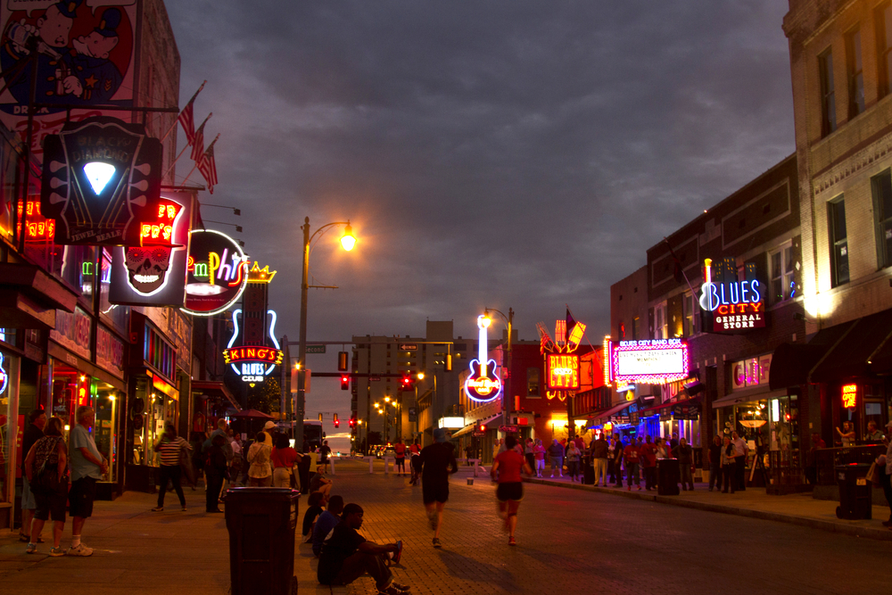 Tourists on Beale Street, Memphis